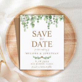 Budget Greenery Eukalyptus Wedding Save the Date
