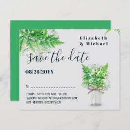 BUDGET Greenery Ferns Wedding Save the Dates