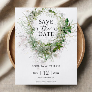Budget Greenery Foto Save the Date Flyer