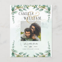BUDGET Greenery FOTO Wedding Save the Date QRcode