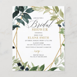Budget Greenery Geometric Bridal Dusche Einladung