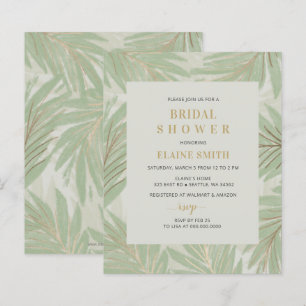 Budget Greenery Gold Bridal Dusche Einladung