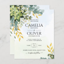 BUDGET Greenery Gold Eukalyptus Blätter Hochzeit