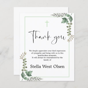 Budget Greenery Memorial Danke Karte