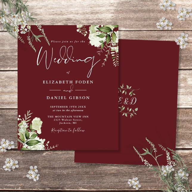 Budget Greenery Rosewood Pink Hochzeit Einladung (Budget Greenery Rosewood Pink Wedding Invitation)