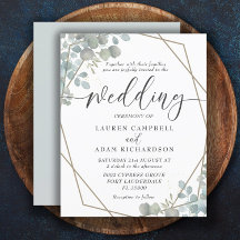 Budget Greenery Watercolor Einladung zur Hochzeit