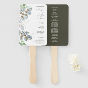 Budget Greenery Watercolor Eukalyptus Wedding Hand Fächer