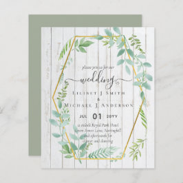 Budget Greenery Wedding Einladung