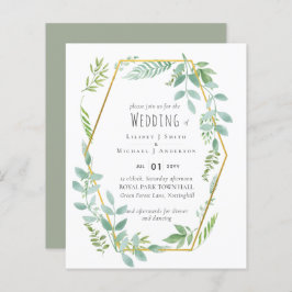 Budget Greenery Wedding Einladung