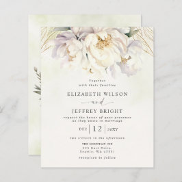 Budget Greenery White Floral Wedding Einladungen