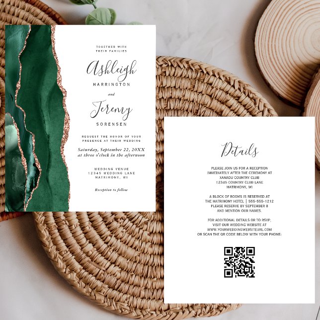 Budget Grün Achat Roségold QR-Code Hochzeit (Von Creator hochgeladen)