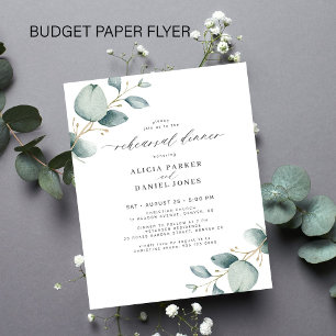 Budget Grün Moderne Probeessen-Einladung Flyer