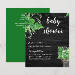 BUDGET Grüne BABY Dusche Einladung Ferns