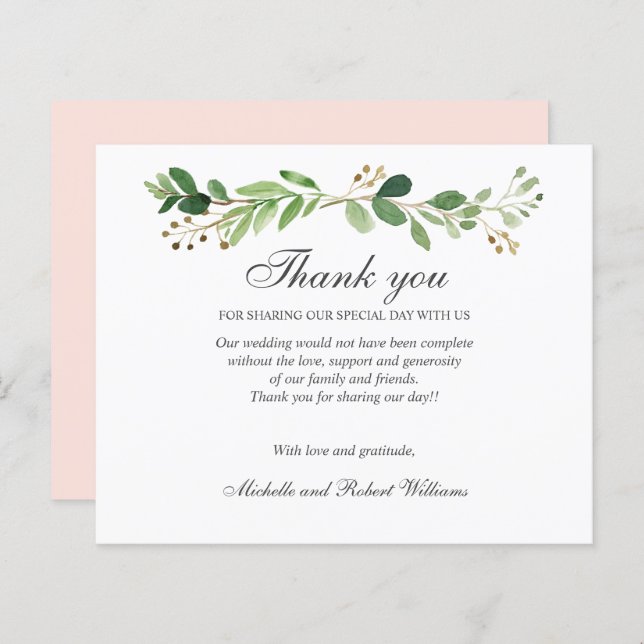 BUDGET Grüne Blätter Sommer Frühling DANK (Vorne/Hinten)