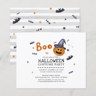 Budget Halloween-Kostüm-Party-Kürbis-Einladung