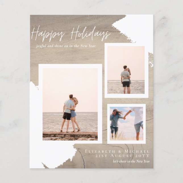 Budget Happy Holidays Fotokarten Abstrakt Moderne Flyer (Vorne)