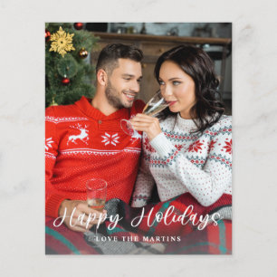 Budget Happy Holidays Fun Script Foto Vertikal Flyer