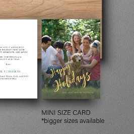 Budget Happy Holidays Imitate Gold Foto Holiday Mitteilungskarte