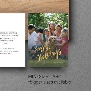 Budget Happy Holidays Imitate Gold Foto Holiday Mitteilungskarte