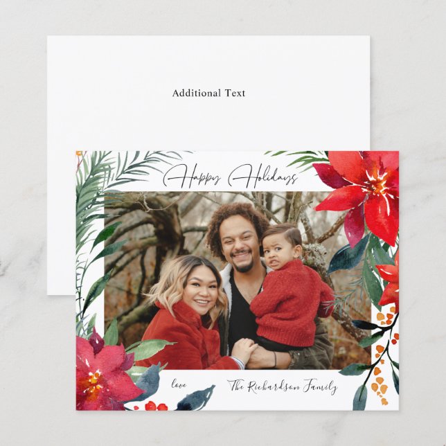 Budget Happy Holidays Poinsettia Foto (Vorne/Hinten)