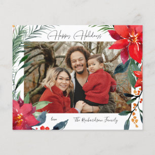Budget Happy Holidays Poinsettia Foto Flyer