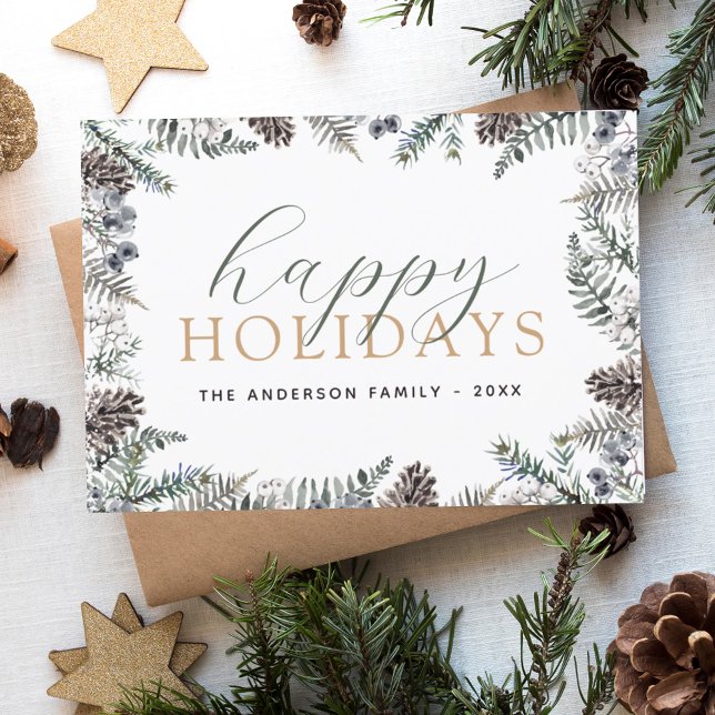 Budget Happy Holidays Weihnachten Dusty Blue Flyer (Von Creator hochgeladen)