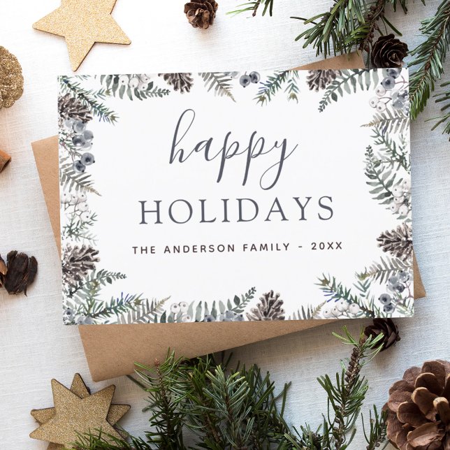 Budget Happy Holidays Weihnachten Dusty Blue Flyer (Von Creator hochgeladen)