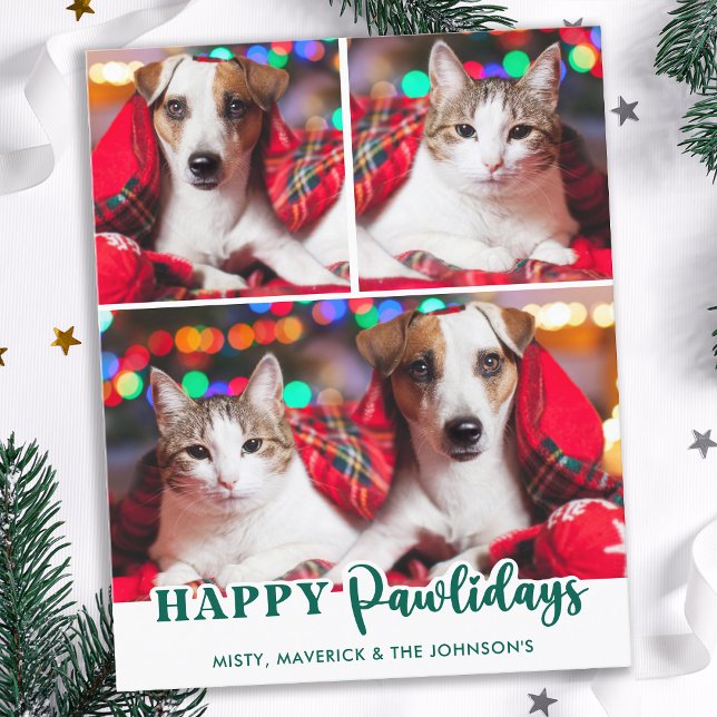 Budget Happy Pawlidays Custom Pet Dog Holiday Card (Von Creator hochgeladen)