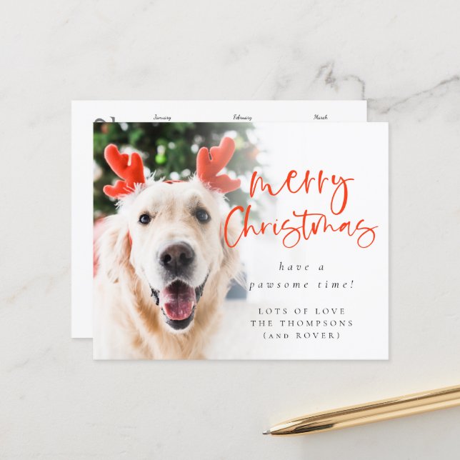 Budget Haustier Foto 2022 Kalender Frohe Weihnacht (Vorderseite/Rückseite Beispiel)