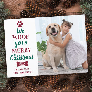 Budget Haustier Foto frohe Weihnachten vom Hund Mitteilungskarte