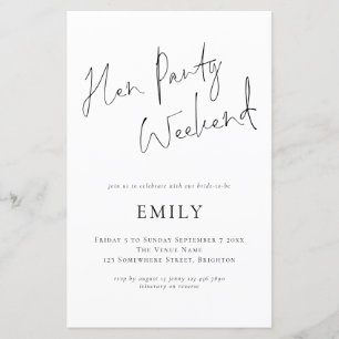 Budget Hen Party Script Itinerary Weekend Einladun