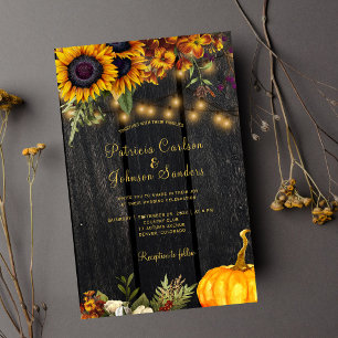 Budget-Herbst-Blumen-Hochzeits-Einladungskarte aus