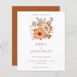 Budget Herbst Florals Hochzeit speichern Datum