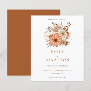 Budget Herbst Florals Hochzeit speichern Datum