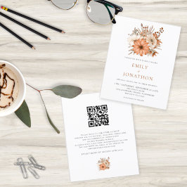 Budget Herbst Florals QR Code Hochzeitsempfehlung