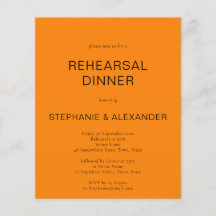 Budget Herbst Orange Probe Dinner Einladung