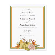 Budget Herbst Pumpkin Hochzeit Probe QR Einladung