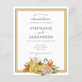 Budget Herbst Pumpkin Hochzeit Probe QR Einladung