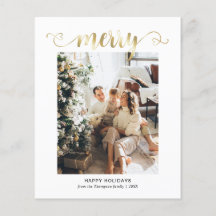 BUDGET Herz Gold Merry Script Foto Weihnachten