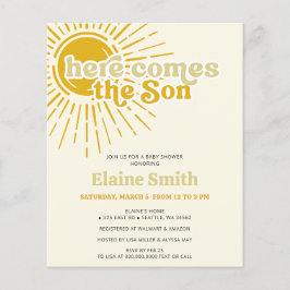 Budget Hier kommt der Sohn Retro Junge Dusche