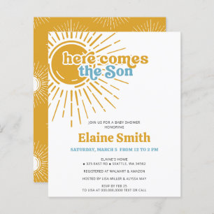 Budget Hier kommt der Sohn Retro Junge Dusche