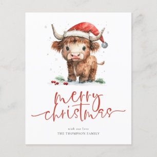 Budget Highland Cow 2025 Kalender Frohe Weihnachte