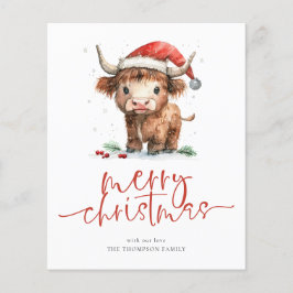Budget Highland Cow 2026 Kalender Frohe Weihnachte