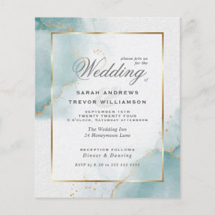 Budget Hochzeit Aquamarin Gold Abstrakt Marbled In