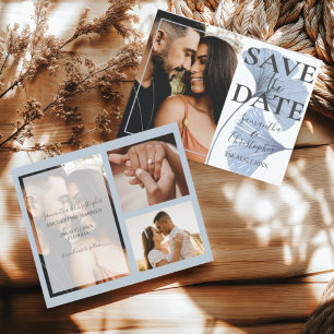 Budget Hochzeit Blau Foto Save-the-Date