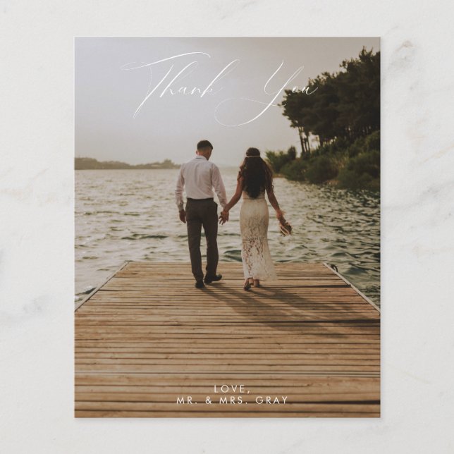 BUDGET Hochzeit Foto Danke Karte (Vorne)