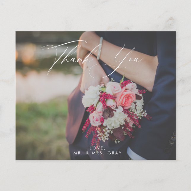 BUDGET Hochzeit Foto Danke Karte (Vorne)