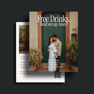 Budget-Hochzeit Gratis-Getränk Foto Save-the-Date Flyer