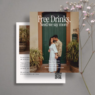 Budget-Hochzeit Gratis-Getränk Foto Save-the-Date Flyer