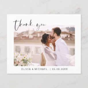 Budget Hochzeit Minimalistisches Foto Vielen Dank  Flyer